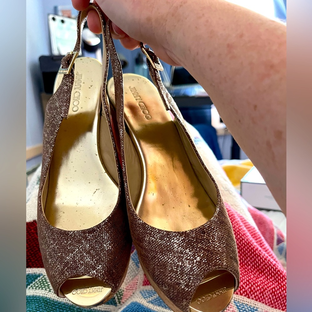 Jimmy Choo cork sandal pumps